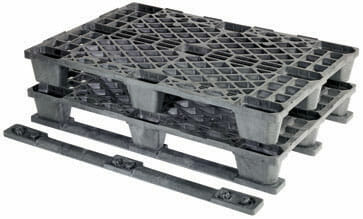 A stack of plastic pallets