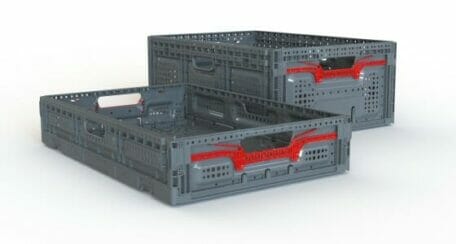2 folding vented plastic crates