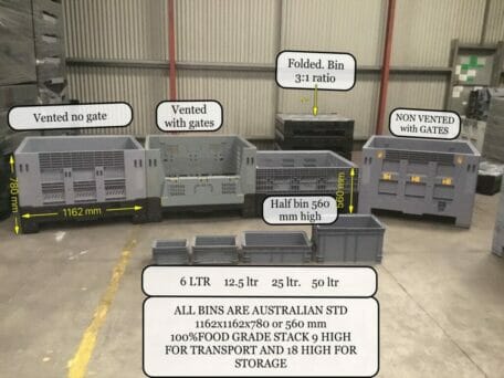 Folding Australian Standard plastic boxes