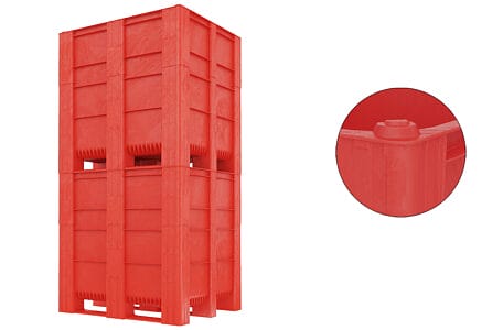 Stack of Solid Plastic Bulk Container B2GD1210S114