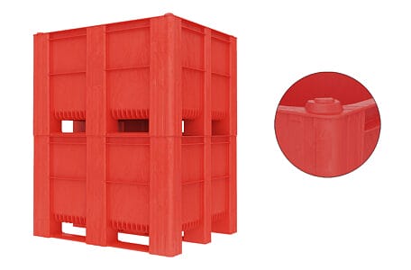 Stack of Solid Plastic Bulk Containers B2GD1210S74