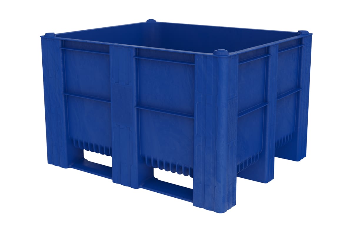 Blue Solid Plastic Bulk Container B2GD1210S74